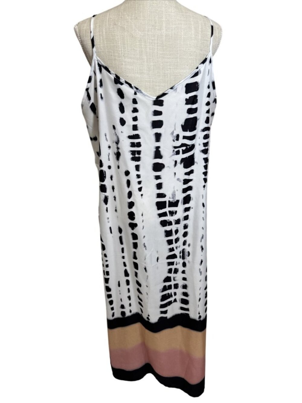 Lulla Collection White Black Peach Pink Spaghetti Strap Maxi Cami Dress XL - Picture 3 of 9